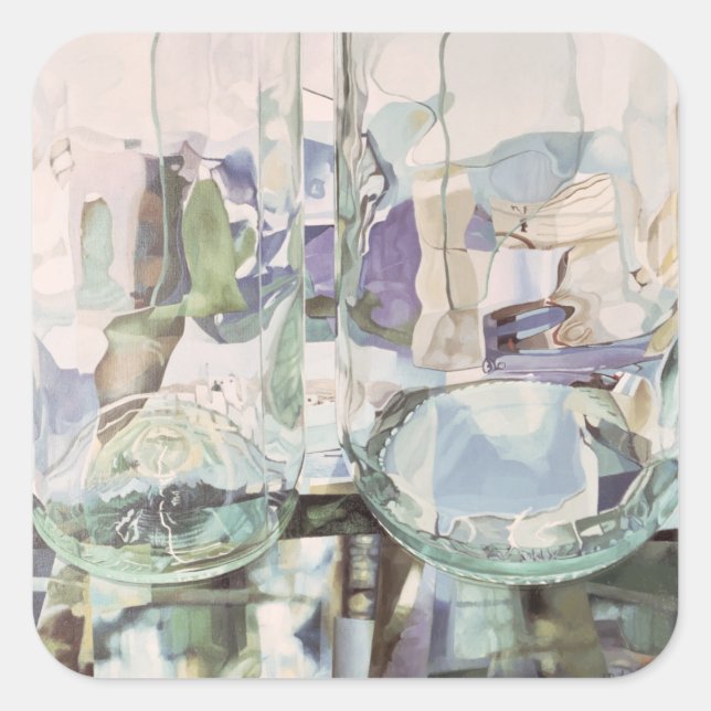 Pegatina Cuadrada Transparencia verde (Anverso)