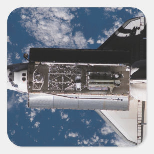 Pegatina Cuadrada Transporte espacial Atlantis 2