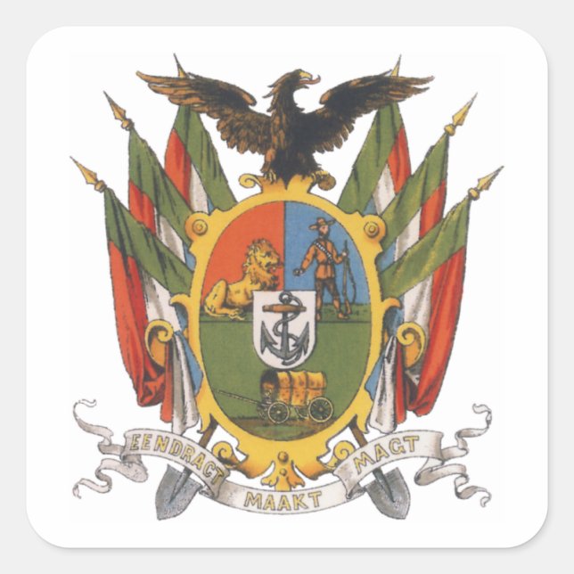 Pegatina Cuadrada Transvaal Wapen (Anverso)