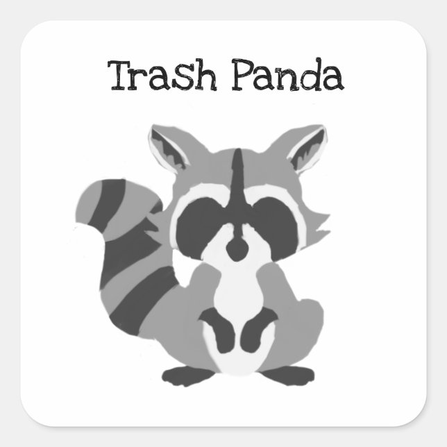 Pegatina Cuadrada Trash Panda (Anverso)