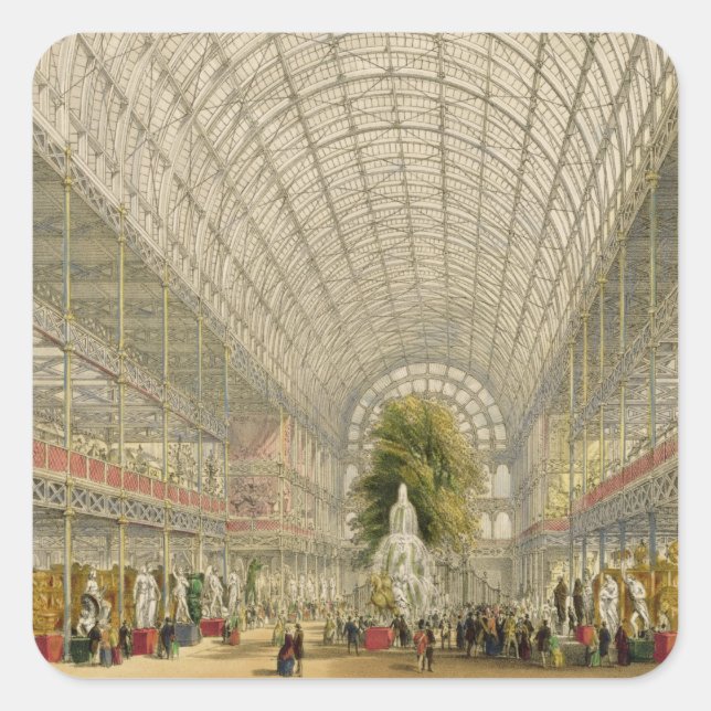 Pegatina Cuadrada Traslado del Crystal Palace, pub por día y así (Anverso)