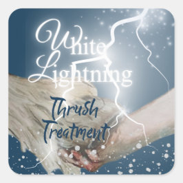 Pegatina Cuadrada tratamiento de afeitado con relámpago blanco