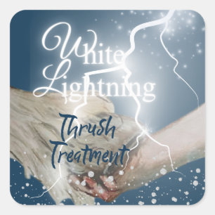 Pegatina Cuadrada tratamiento de afeitado con relámpago blanco