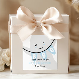 PEGATINA CUADRADA TRATAMIENTO DE NIÑOS CUTE GHOST BOO HALLOWEEN