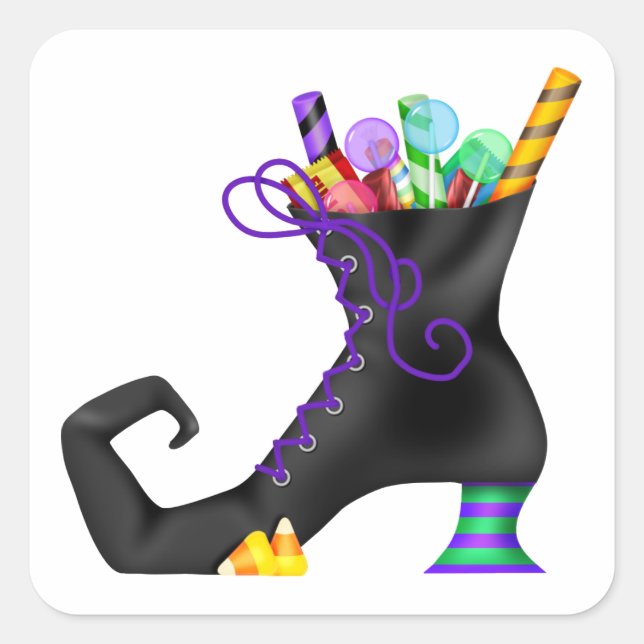 Pegatina Cuadrada Tratamientos de Halloween - SRF (Anverso)