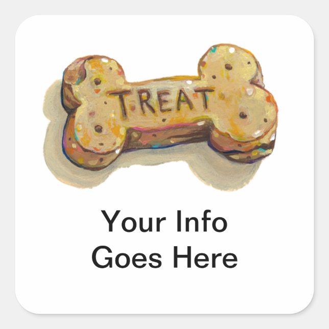 Pegatina Cuadrada Tratar a los amantes de los perros mascotas de ani (Anverso)