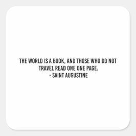 Pegatina Cuadrada Travel the world typography