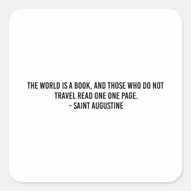 Pegatina Cuadrada Travel the world typography (Anverso)