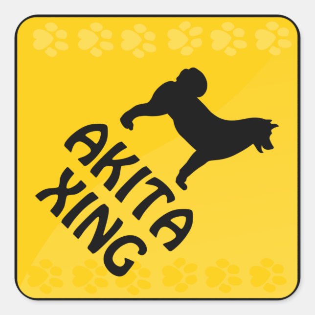 Pegatina Cuadrada Travesía de Akita [Xing] (Anverso)