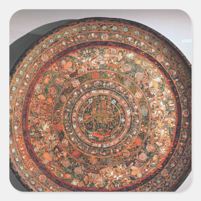 Pegatina Cuadrada Tray de la tribu Michoacán (Anverso)