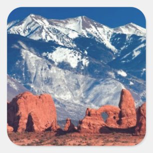 Pegatina Cuadrada Trayecto de rock equilibrado