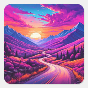 Pegatina Cuadrada Trayectos I Travel Miles Design