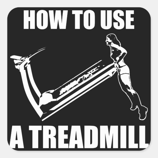 Pegatina Cuadrada Treadmill - Novedad divertida para mujeres (Anverso)