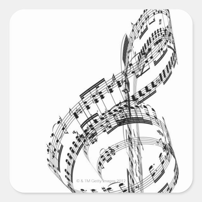 Pegatina Cuadrada Treble Clef (Anverso)