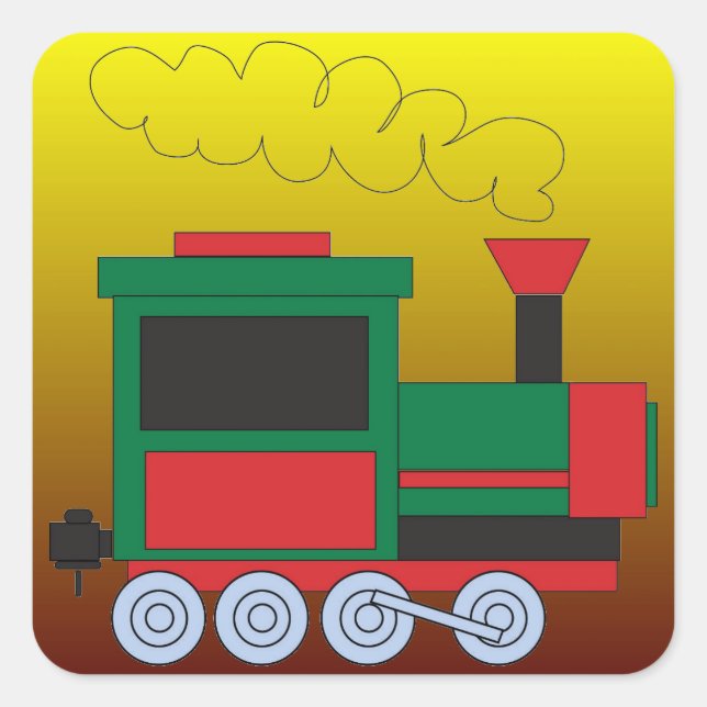 Pegatina Cuadrada Tren (Anverso)