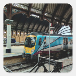 Pegatina Cuadrada Tren azul en York