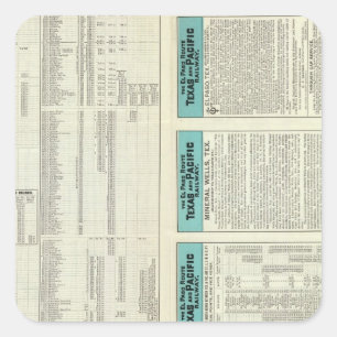 Pegatina Cuadrada Tren de Texas y el Pacífico