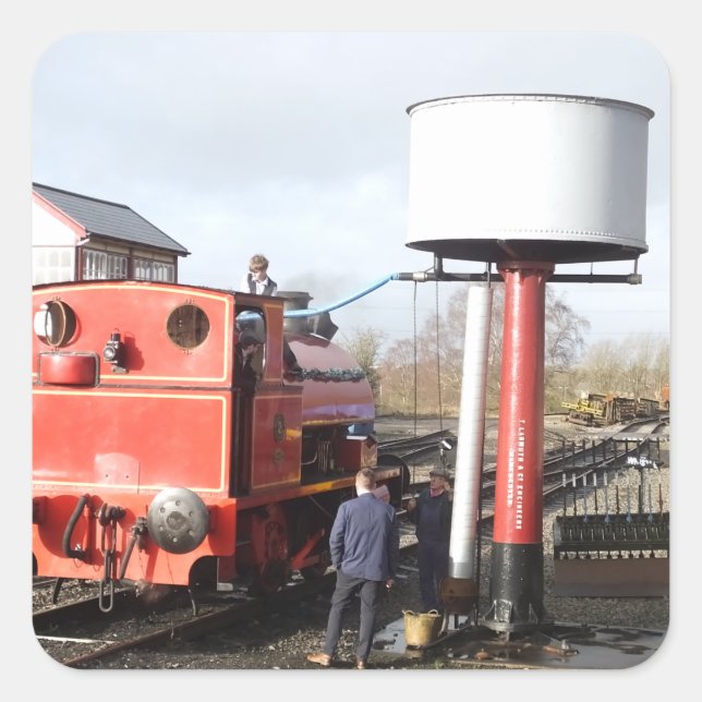 PEGATINA CUADRADA TREN DE VAPOR (Anverso)