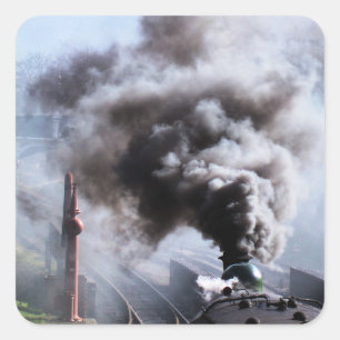 PEGATINA CUADRADA TREN DE VAPOR
