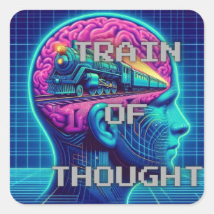 Pegatina Cuadrada Tren del pensamiento