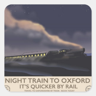 Pegatina Cuadrada Tren nocturno a Oxford
