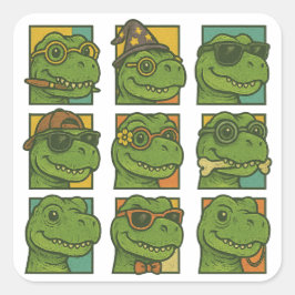 Pegatina Cuadrada Trendosauro Rex