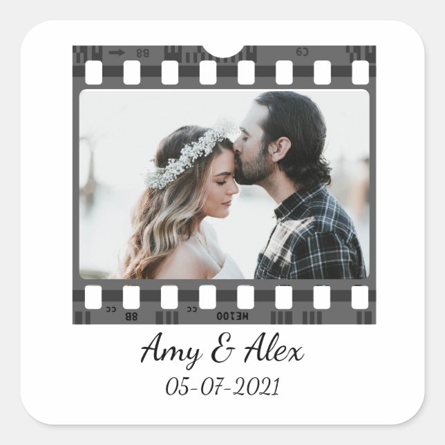 Pegatina Cuadrada Trendy Film Reel Movie Personalizado Picture Frame (Anverso)