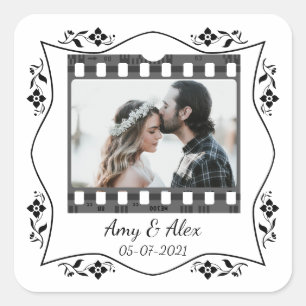 Pegatina Cuadrada Trendy Film Reel Movie Personalizado Picture Frame