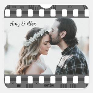Pegatina Cuadrada Trendy Film Reel Movie Personalizado Picture Frame