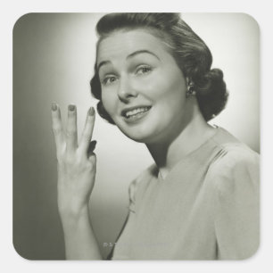 Pegatina Cuadrada Tres