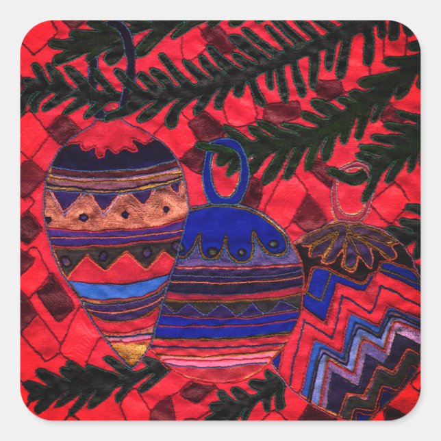 Pegatina Cuadrada Tres baudias (Anverso)