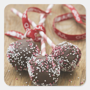 Pegatina Cuadrada Tres copos de chocolate