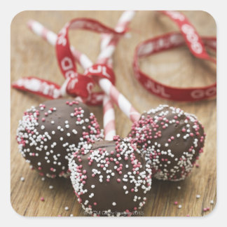 Pegatina Cuadrada Tres copos de chocolate