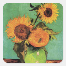 Tres girasoles en un jarrón por Vincent van Gogh
