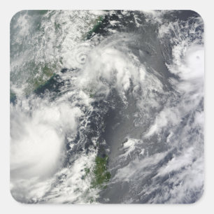 Pegatina Cuadrada Tres tormentas fuertes
