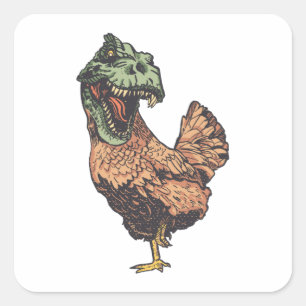 PEGATINA CUADRADA TREX CHICKEN