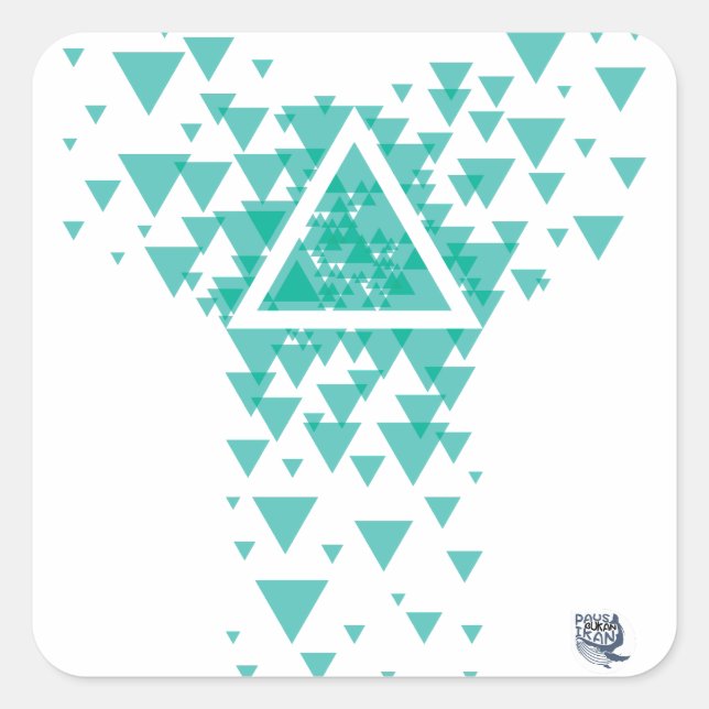 Pegatina Cuadrada Triangular (Anverso)