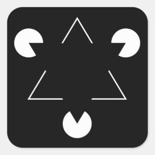 Pegatina Cuadrada Triángulo de Kanizsa