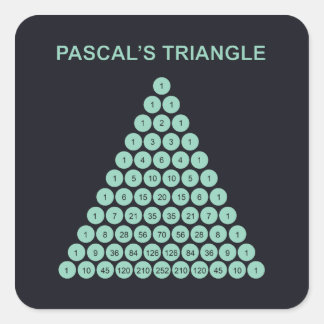 Pegatina Cuadrada Triángulo de Pascal