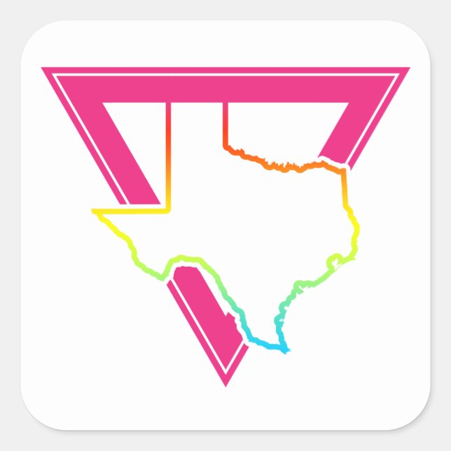 Pegatina Cuadrada triángulo rosa texas (Anverso)