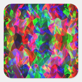 Pegatina Cuadrada Triángulos curvados coloridos o ondulaciones color