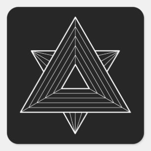 Pegatina Cuadrada Triángulos sagrados de geometría