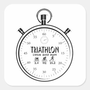 Pegatina Cuadrada Triatlón