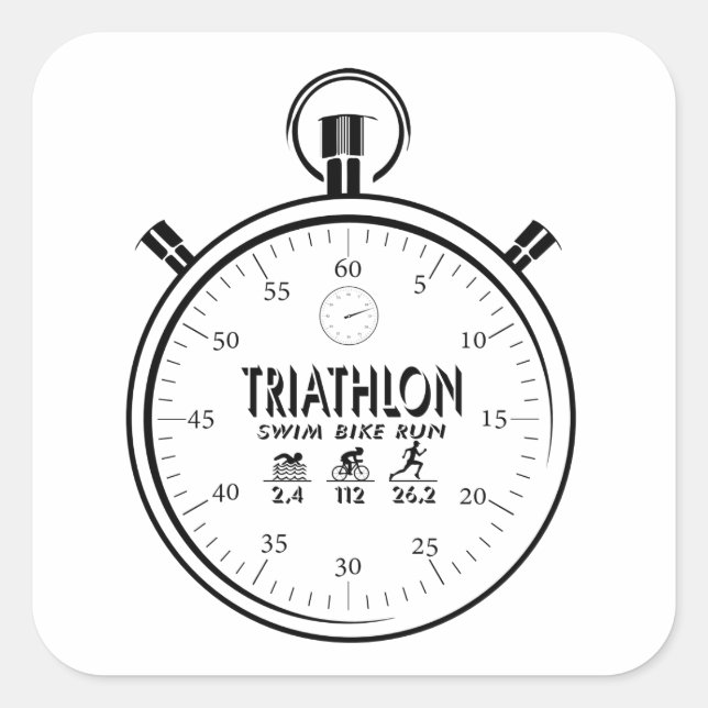 Pegatina Cuadrada Triatlón (Anverso)