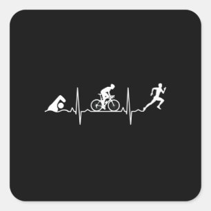 Pegatina Cuadrada Triatlón - Triatlón