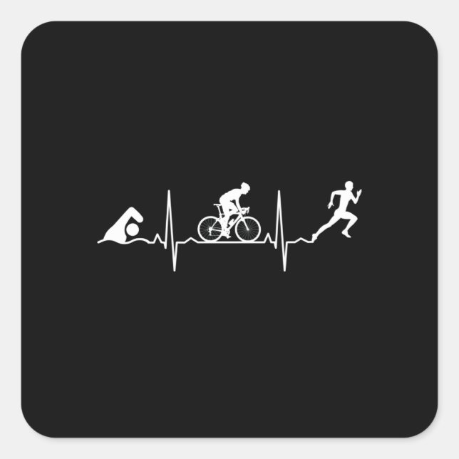 Pegatina Cuadrada Triatlón - Triatlón (Anverso)