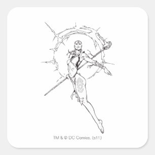 Pegatina Cuadrada Tribu 9 del añil