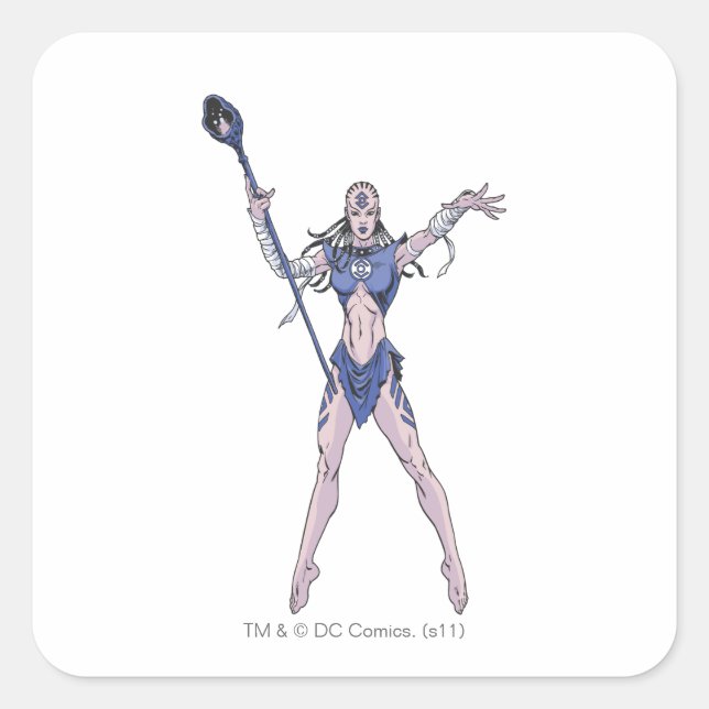 Pegatina Cuadrada Tribuna índigo 4 (Anverso)