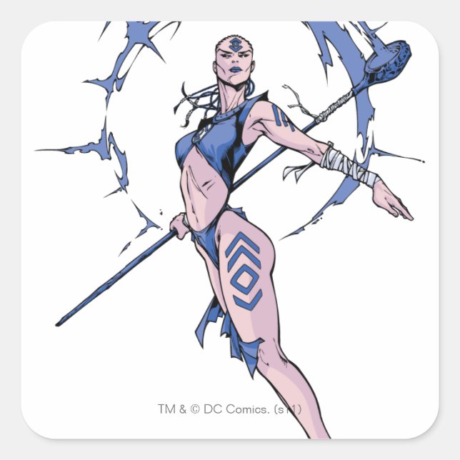 Pegatina Cuadrada Tribuna índigo 7 (Anverso)