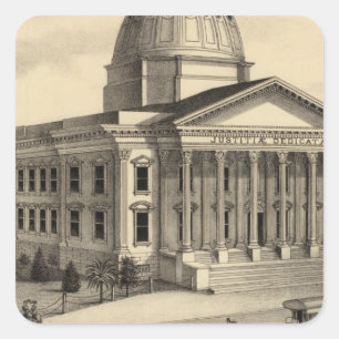 Pegatina Cuadrada Tribunal de Justicia, Santa Clara Co